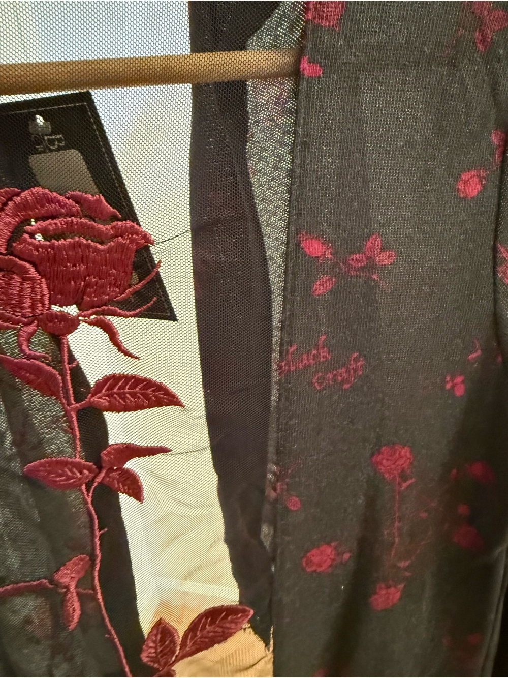 NWT Blackcraft Cult Black Sheer Cardigan Mesh Rose Embroidery Medium Gothic Emo - Picture 7 of 14